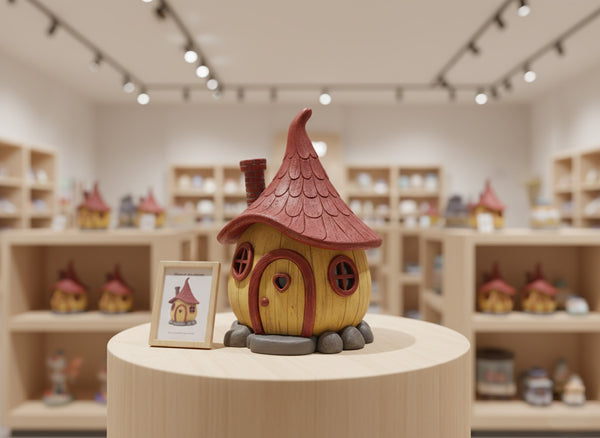 Enchanted Fairy Garden House Figurine - Unpainted or Hand-Painted Whimsical Home Decor